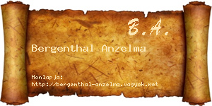 Bergenthal Anzelma névjegykártya